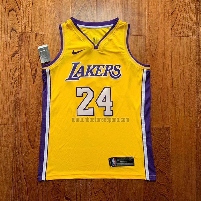 Camiseta Los Angeles Lakers Kobe Bryant NO 24 Icon 2017-18 Amarillo